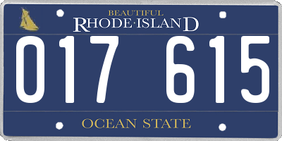 RI license plate 017615