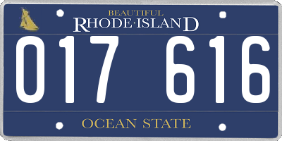 RI license plate 017616