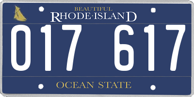 RI license plate 017617