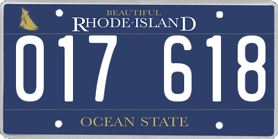 RI license plate 017618