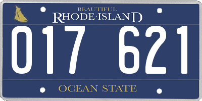 RI license plate 017621