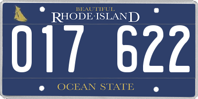 RI license plate 017622