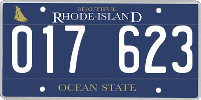 RI license plate 017623