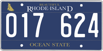 RI license plate 017624