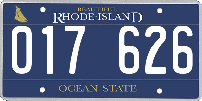 RI license plate 017626