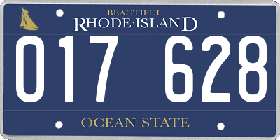 RI license plate 017628