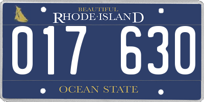 RI license plate 017630