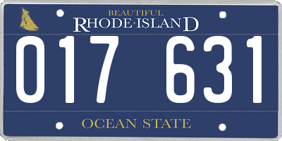 RI license plate 017631