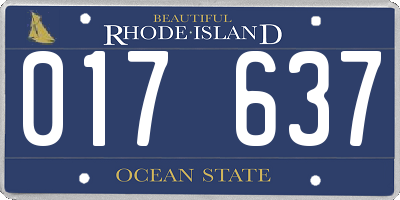 RI license plate 017637