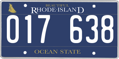 RI license plate 017638