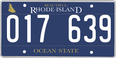 RI license plate 017639