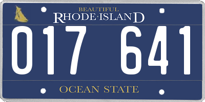 RI license plate 017641