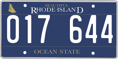 RI license plate 017644