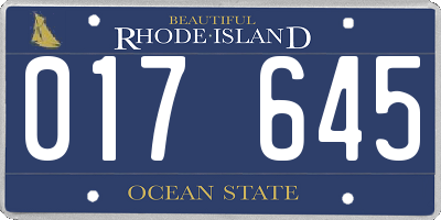 RI license plate 017645