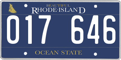 RI license plate 017646