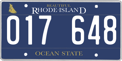 RI license plate 017648