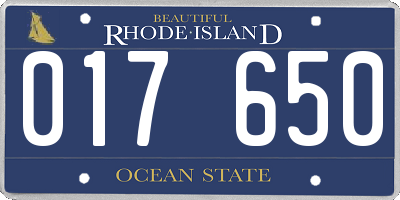 RI license plate 017650