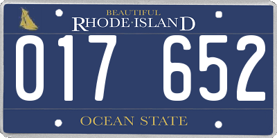 RI license plate 017652