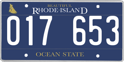 RI license plate 017653