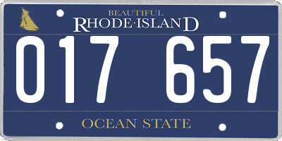 RI license plate 017657