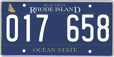 RI license plate 017658