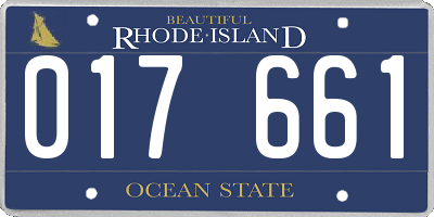 RI license plate 017661