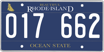 RI license plate 017662