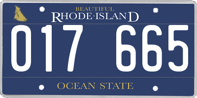 RI license plate 017665