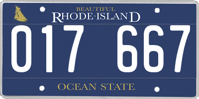 RI license plate 017667