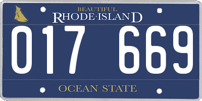 RI license plate 017669