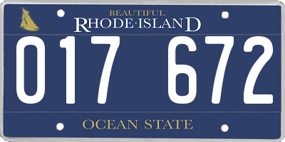 RI license plate 017672