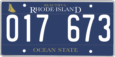 RI license plate 017673