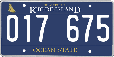 RI license plate 017675