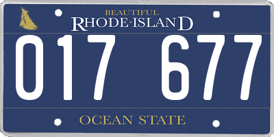 RI license plate 017677