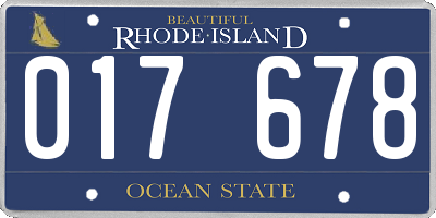 RI license plate 017678