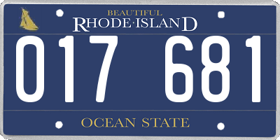 RI license plate 017681