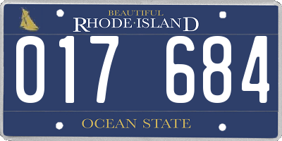 RI license plate 017684