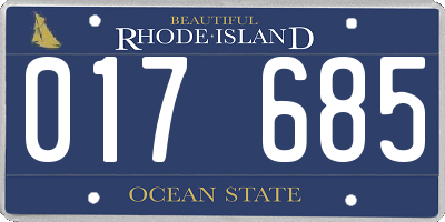 RI license plate 017685