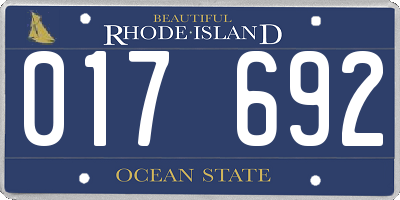 RI license plate 017692