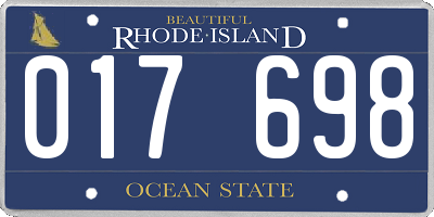 RI license plate 017698