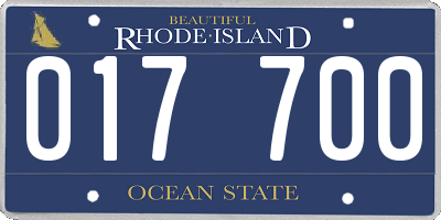 RI license plate 017700