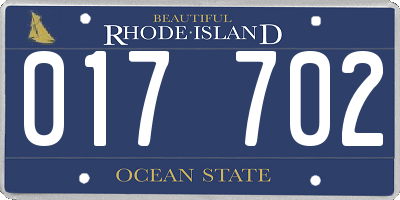 RI license plate 017702