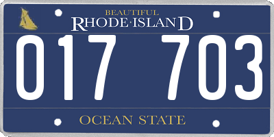 RI license plate 017703