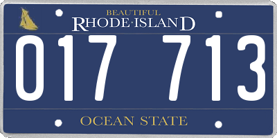 RI license plate 017713