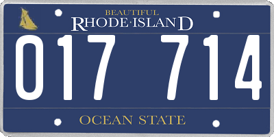 RI license plate 017714