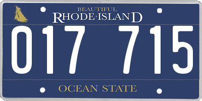 RI license plate 017715