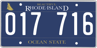 RI license plate 017716