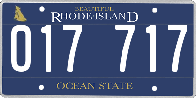 RI license plate 017717