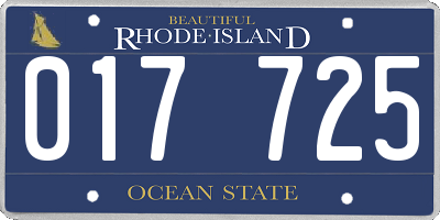 RI license plate 017725