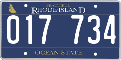 RI license plate 017734